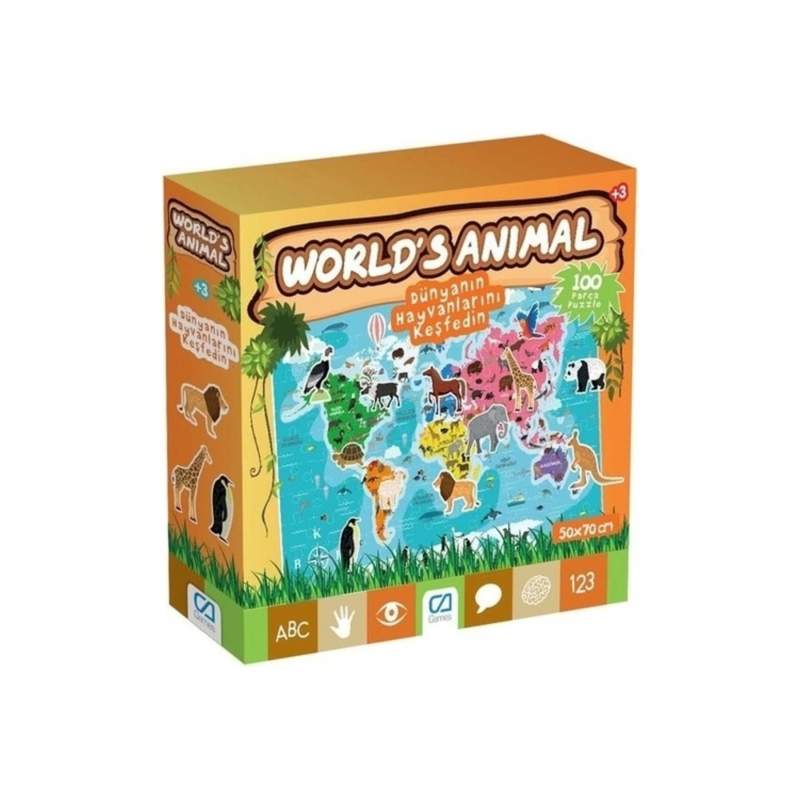 Ca.5152 Worlds Animal 100 Parça Çocuk Puzzle