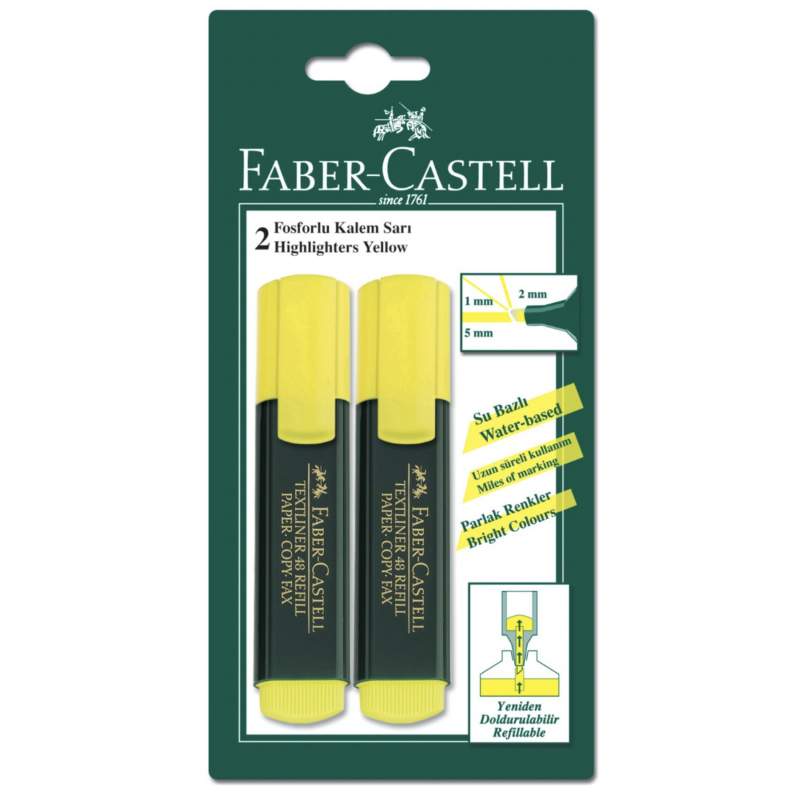 Faber Castell Fosforlu Kalem Sarı 2 Adet