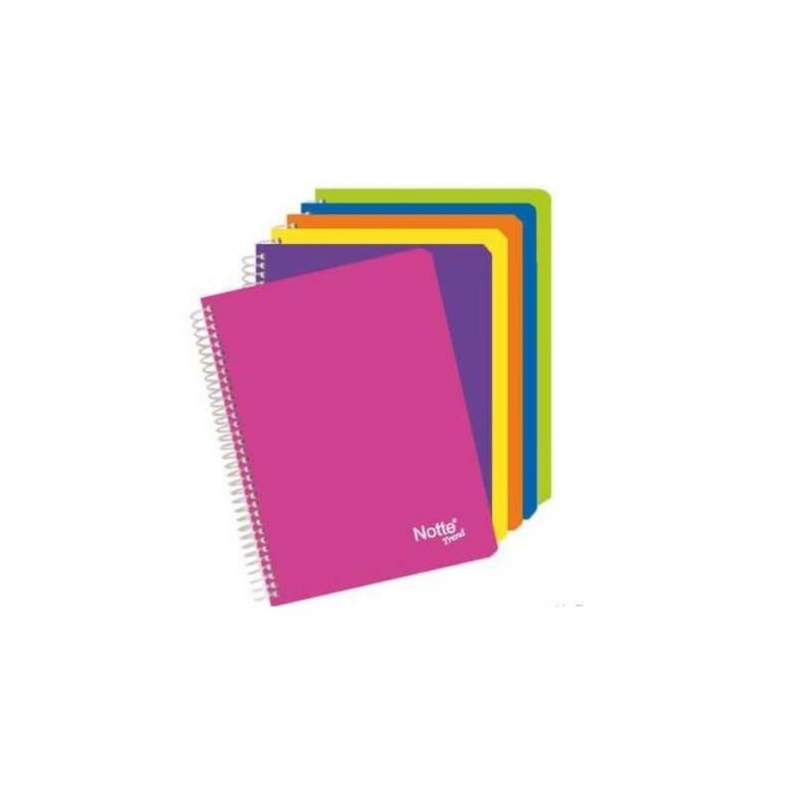 A-4 Spiralli Defter Plastik Kapak Helezon Çizgili 60 Yaprak 60/1 DFN-2787 12 Li (1 Paket 12 Adet)