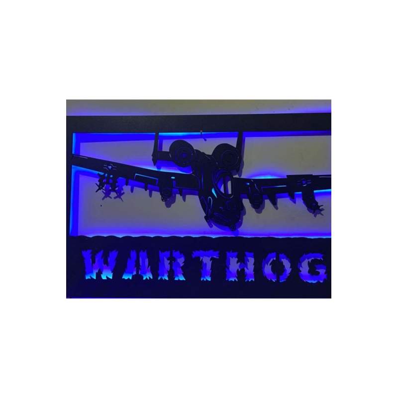 Rgb Led Işıklı A-10 Thunderbolt Warthog Tablo-ahşap Duvar Dekorasyonu