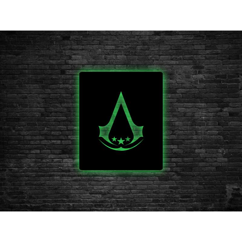 Assassin's Creed Led Işıklı Ahşap Tablo