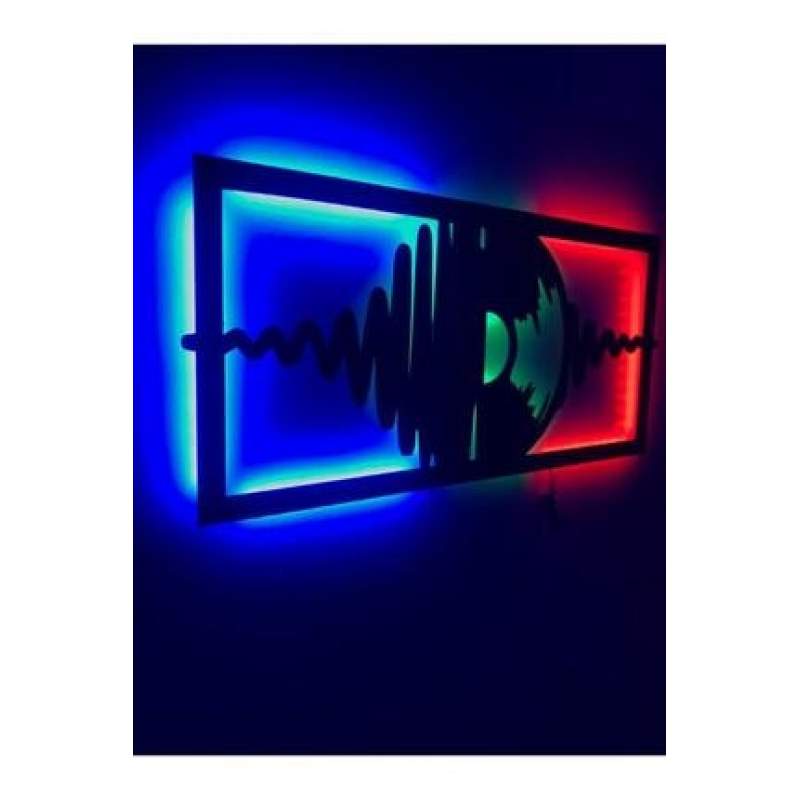 Müzik Plak Led Işıklı Tablo-Duvar Dekoru