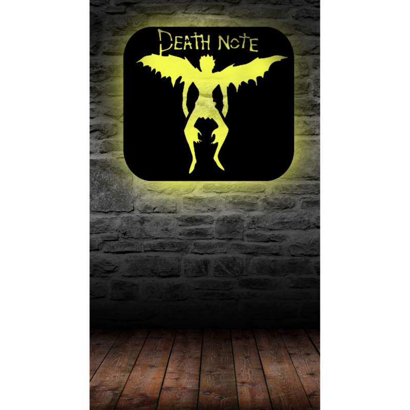 Ledli Death Note Ahşap Tablo