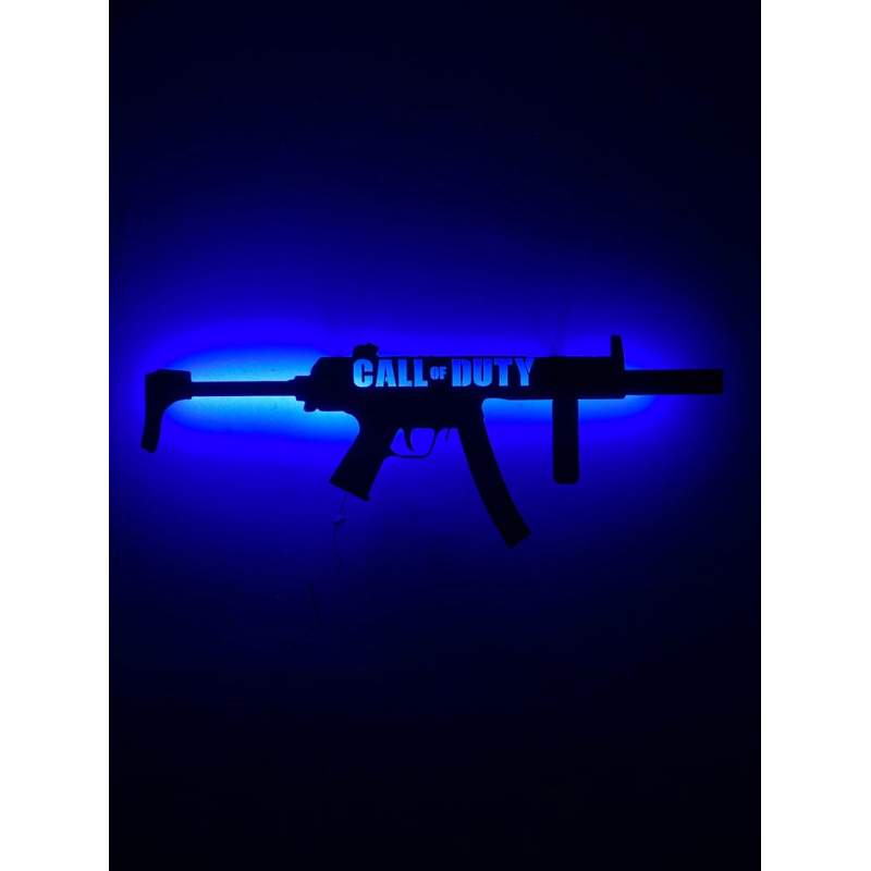 MP5 RGB Led Işıklı Ahşap Tablo-Duvar Dekorasyonu