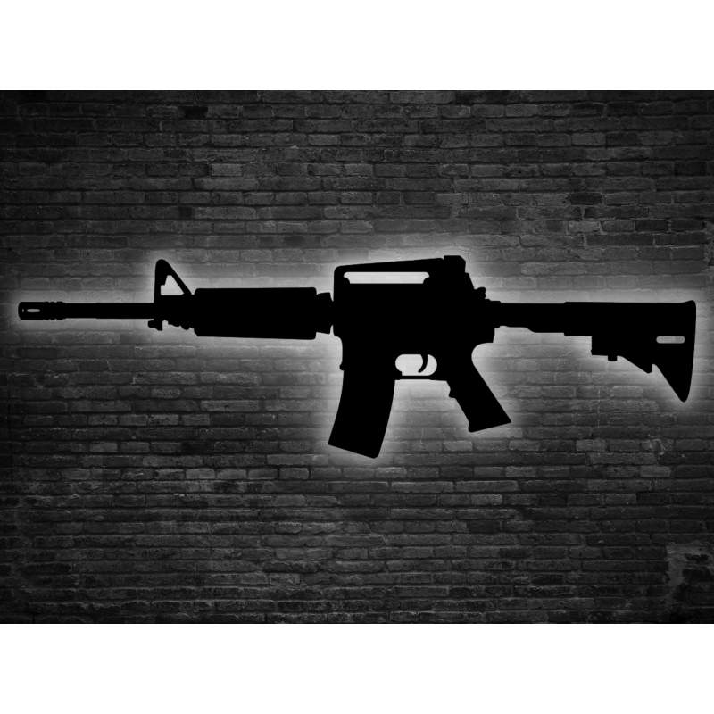 M4A1 LEDLİ AHŞAP TABLO