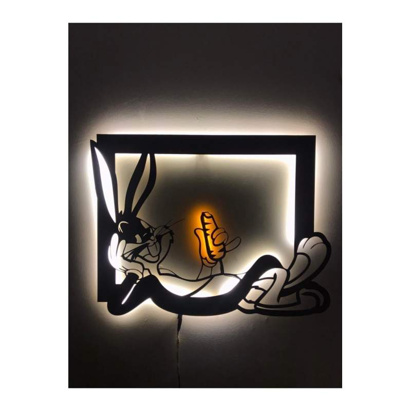 Bugs Bunny Led Işıklı Ahşap Tablo