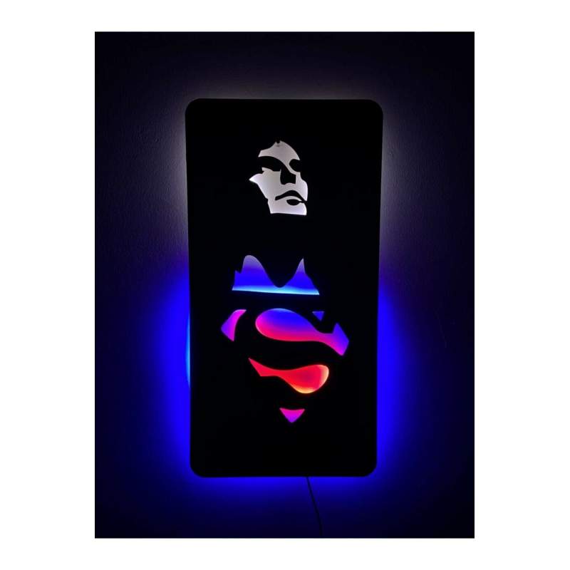 Superman Led Işıklı Duvar Tablosu