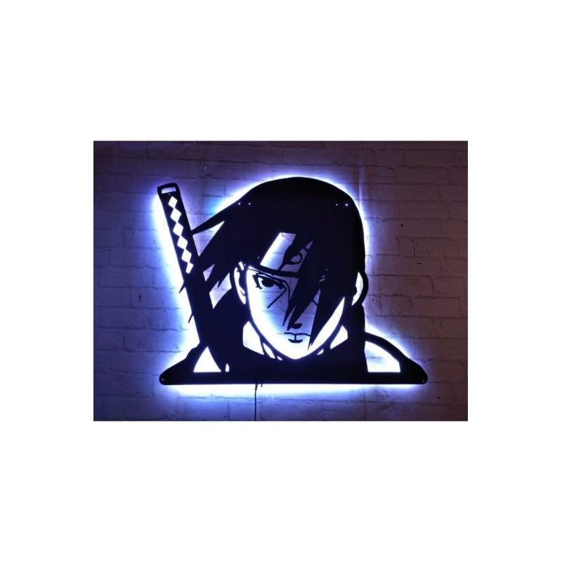 Rgb Kumandalı Naruto Itachi Uchiha Led Işıklı Ahşap Mdf Dekoratif Tablo