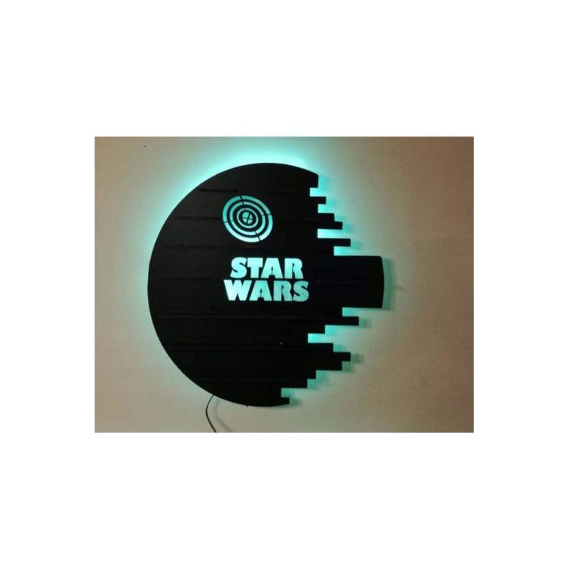 Star Wars Rgb Led Işıklı Ahşap Duvar Rafı