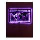 Dünya Haritası Rgb Led Işıklı Ahşap Mdf Dekoratif Tablo