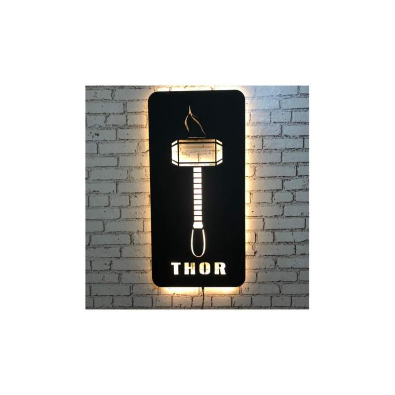 Thor V.1 Led Işıklı Tablo - Ahşap Duvar Dekorasyonu
