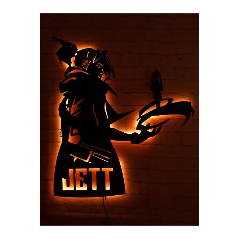 Jett Fps Oyuncu Gamer Rgb Led Işıklı Ahşap Mdf Dekoratif Tablo
