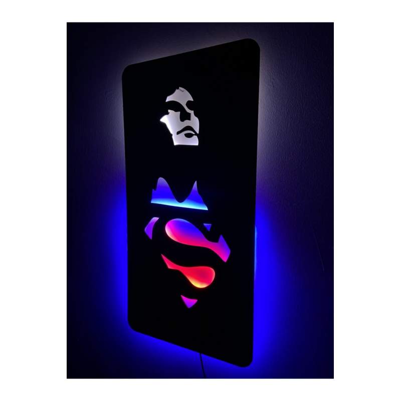 Superman Led Işıklı Duvar Tablosu