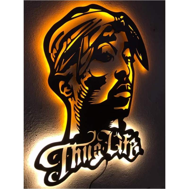 Tupac Shakur Thug Life Işıklı Tablo
