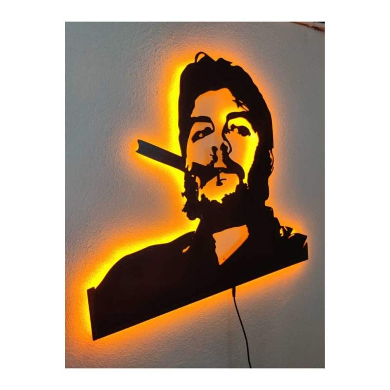 Che Guevara Led Işıklı Ahşap Tablo