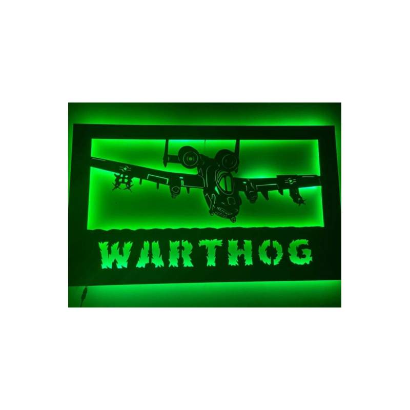 Rgb Led Işıklı A-10 Thunderbolt Warthog Tablo-ahşap Duvar Dekorasyonu