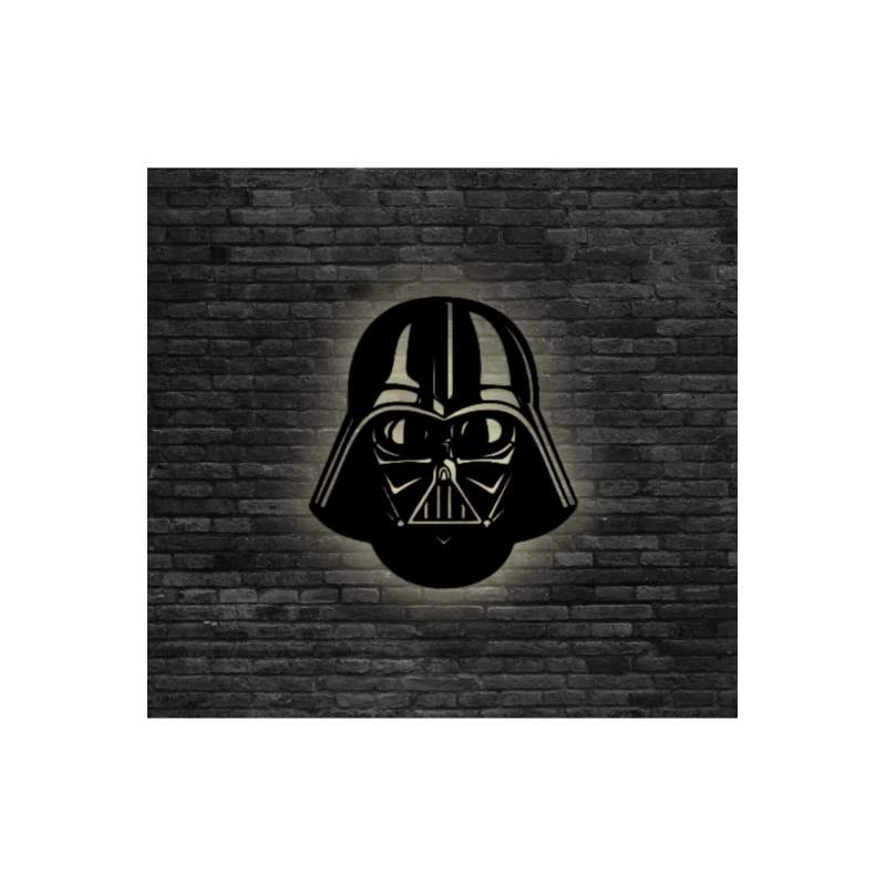Star Wars Darth Vader Ledli Ahşap Tablo