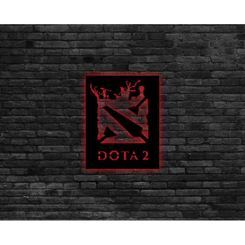 DOTA 2 LED IŞIKLI AHŞAP TABLO