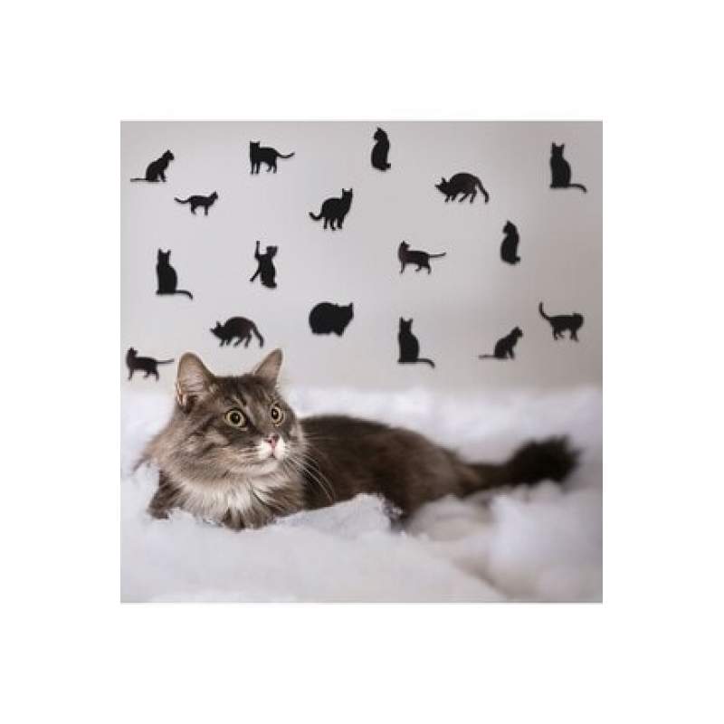 15 adet Ahşap Kedi Tasarımlı Sticker