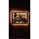 RGB Led Işıklı Ahşap Harley Davidson Tablo-Duvar Dekorasyonu