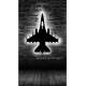 Ledli Dekoratif F16 Uçak Ahşap Duvar Tablosu