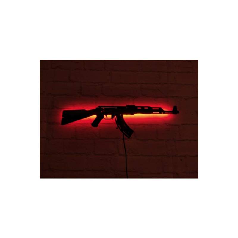 Rgb Kumandalı Ak47 Led Işıklı Ahşap Mdf Dekoratif Tablo