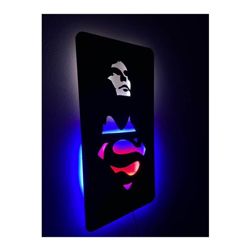 Superman Led Işıklı Duvar Tablosu