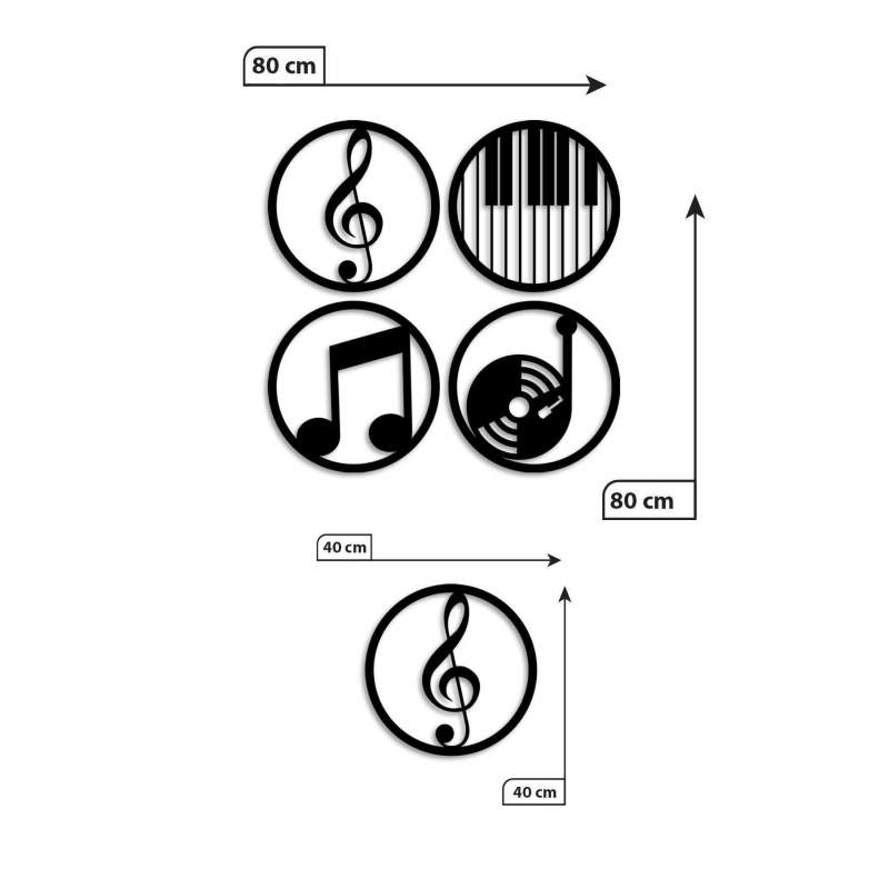 Müzik Nota Ahşap Mdf Dekoratif Tablo - Müzik Temalı Duvar Dekoru