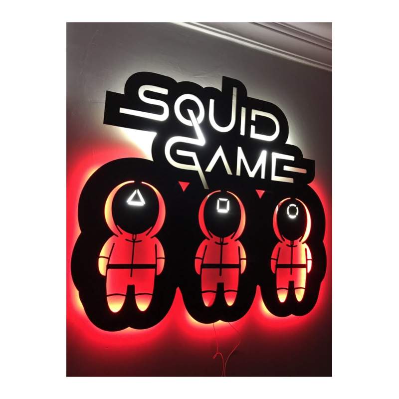 Squid Game Askerler Led Işıklı Tablo