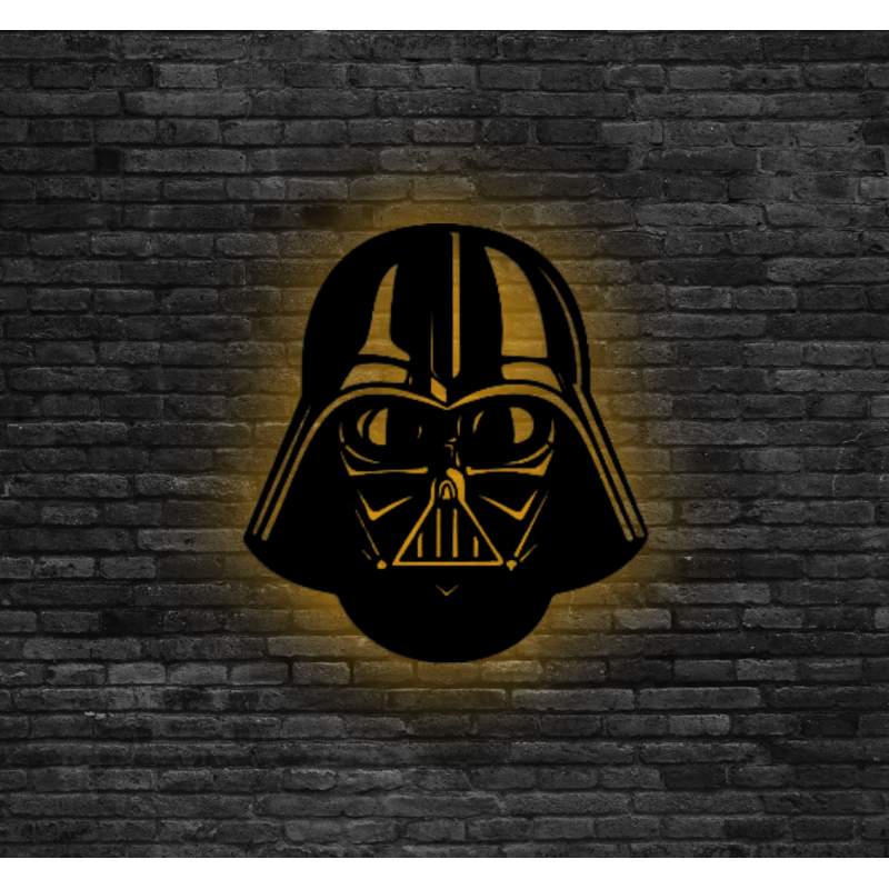 Star Wars Dart Vader Ledli Ahşap Tablo