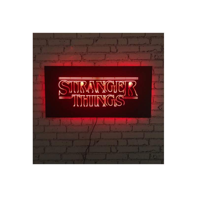 Stranger Thıngs 35 X 70 Led Işıklı Tablo - Ahşap Duvar Dekorasyonu