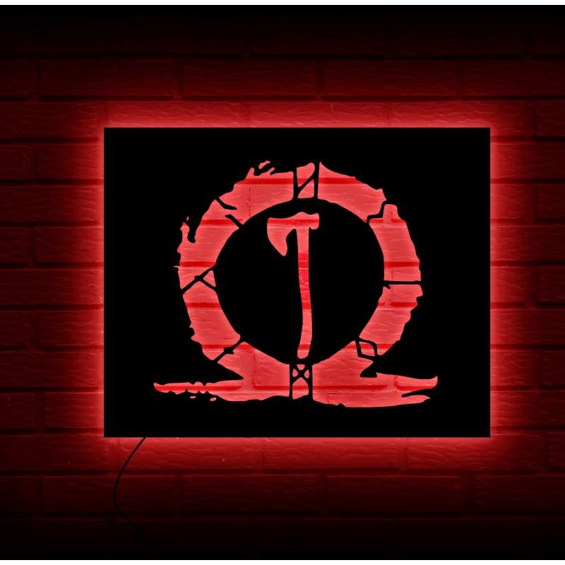 RGB God Of War Leviathan Balta Dokuz Diyarın Sembolü Ahşap Tablo RgB