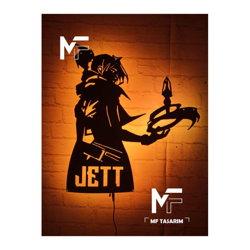 Jett Fps Oyuncu Gamer Rgb Led Işıklı Ahşap Mdf Dekoratif Tablo