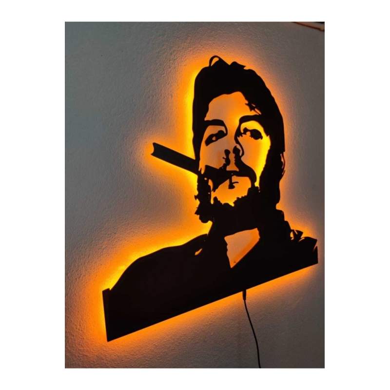 Che Guevara Led Işıklı Ahşap Tablo