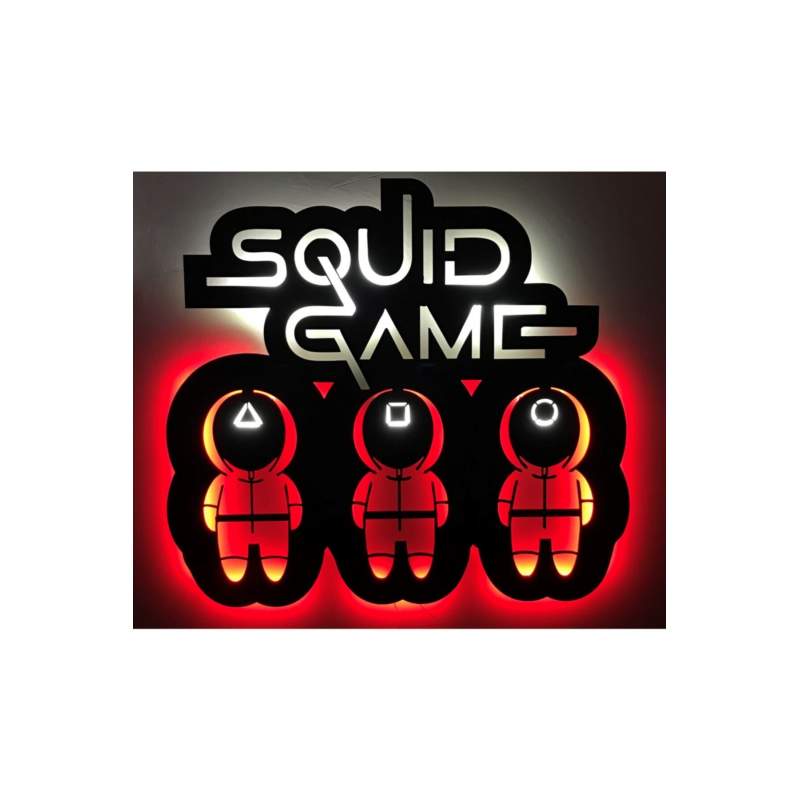 Squid Game Askerler Led Işıklı Tablo