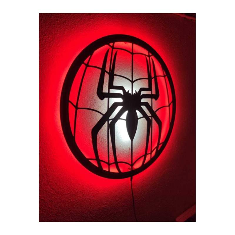 Örümcek Adam Dekoratif Led Işıklı Ahşap Tablo