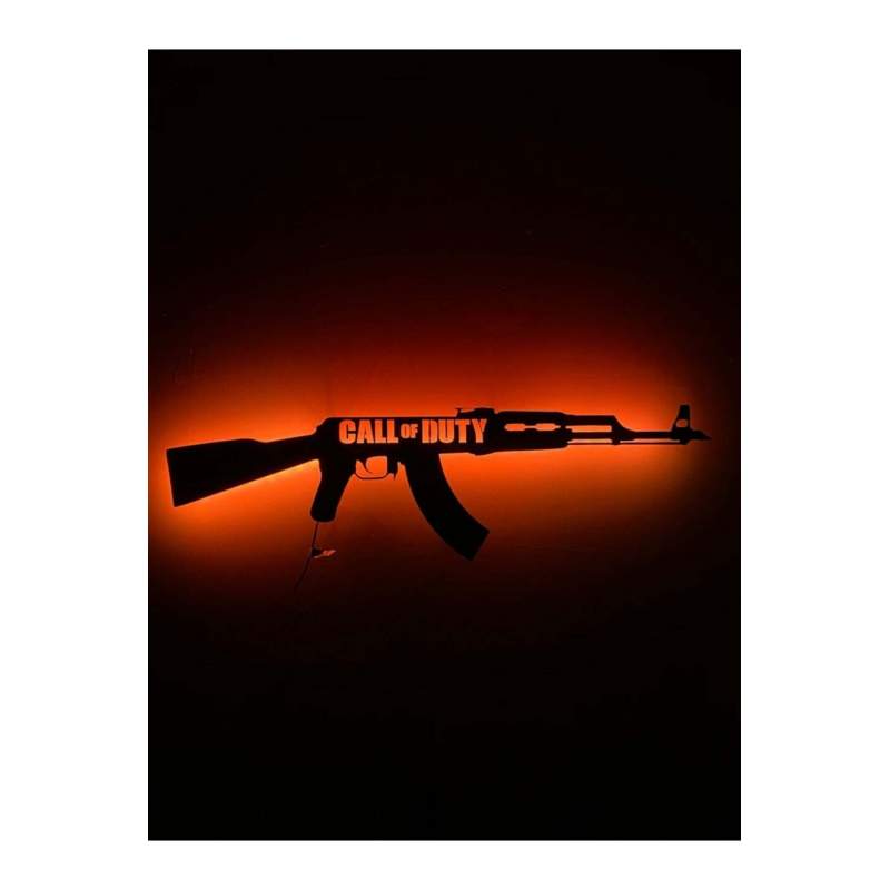 Isim Yazılabilen Ak-47/kalaşnikof Rgb Led Işıklı Ahşap Tablo-ahşap Duvar Dekorasyonu