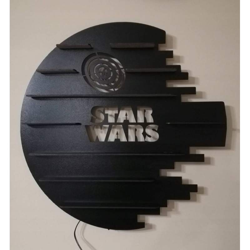 Star Wars RGB Led Işıklı Ahşap Duvar Rafı