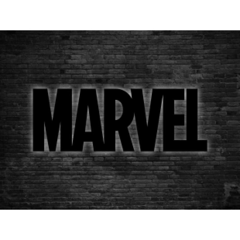 MARVEL Led Işıklı Ahşap Tablo