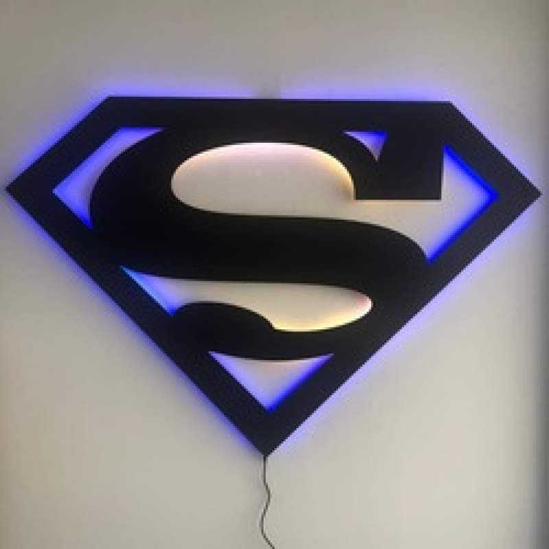 SUPERMAN LEDLİ AHŞAP TABLO